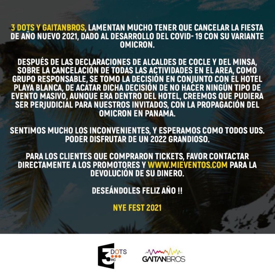 comunicado cancelacion boza panama